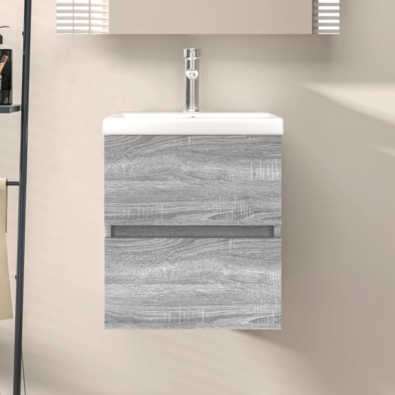 foto del prodotto mobile lavabo grigio sonoma 41x38,5x45 cm in legno multistrato - vidaxl