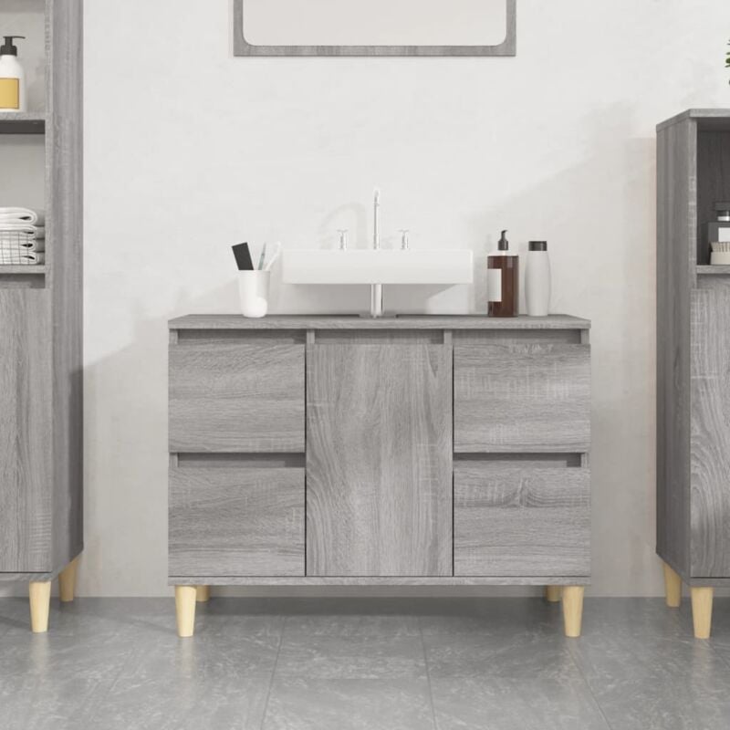foto del prodotto mobile lavabo grigio sonoma 80x33x60 cm in legno multistrato vidaxl