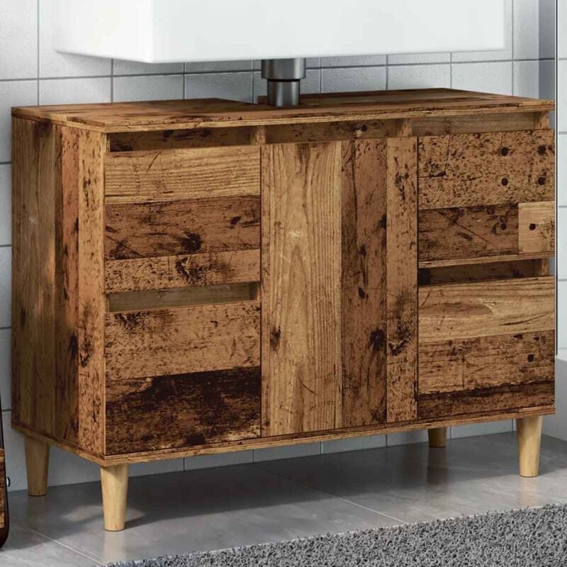foto del prodotto mobile lavabo legno antico 80x33x60 cm in legno multistrato vidaxl