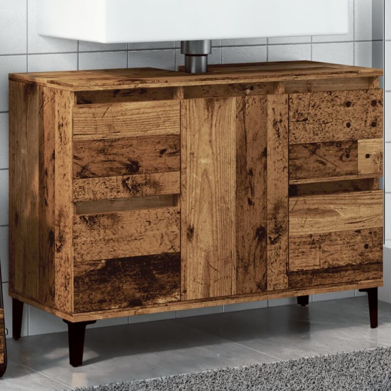 foto del prodotto mobile lavabo legno antico 80x33x60 cm in legno multistrato vidaxl