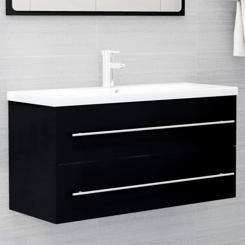 foto del prodotto mobile lavabo nero 100x38,5x48 cm in legno multistrato vidaxl