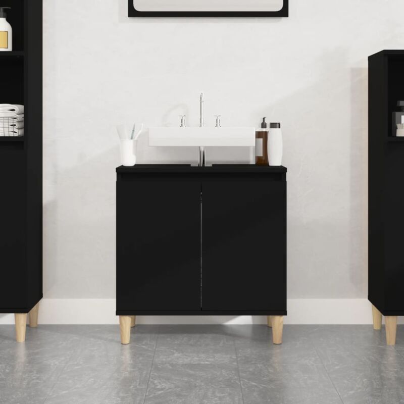 foto del prodotto mobile lavabo nero 58x33x60 cm in legno multistrato vidaxl
