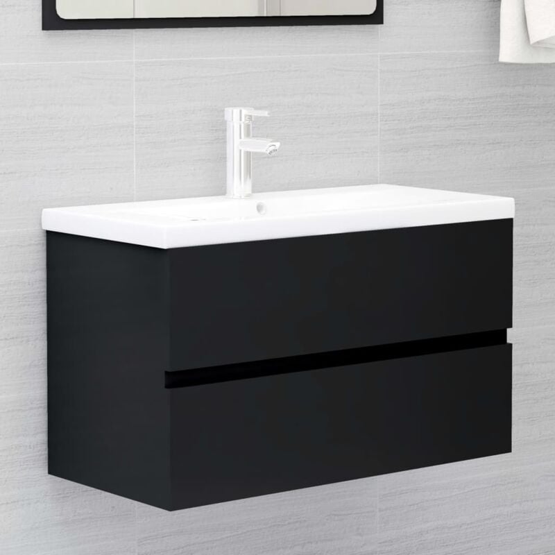 foto del prodotto mobile lavabo nero 80x38,5x45 cm in legno multistrato vidaxl
