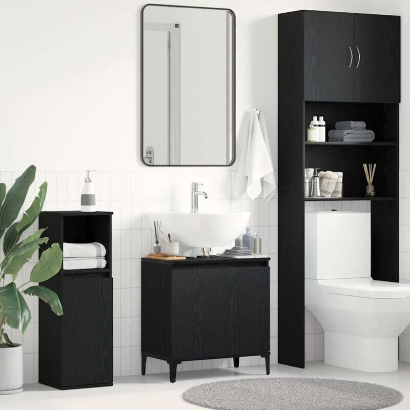 foto del prodotto mobile lavabo nero rovere 58x33x60 cm legno ingegnerizzato