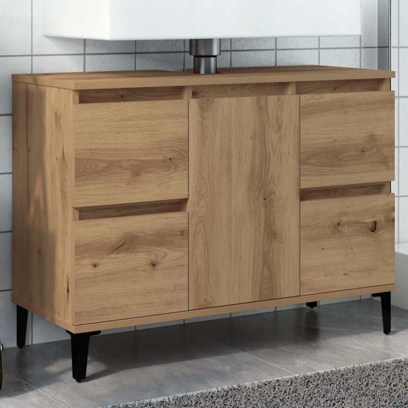 foto del prodotto mobile lavabo rovere artigianale 80x33x60 cm legno multistrato vidaxl