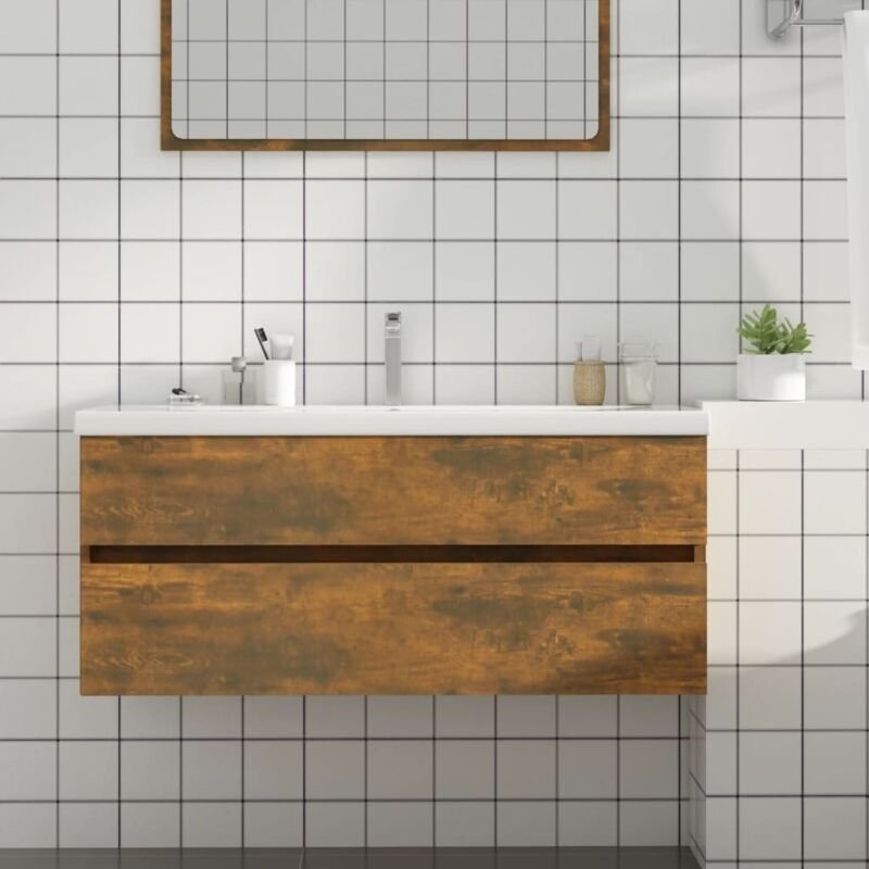 foto del prodotto mobile lavabo rovere fumo 100x38,5x45 cm legno multistrato vidaxl