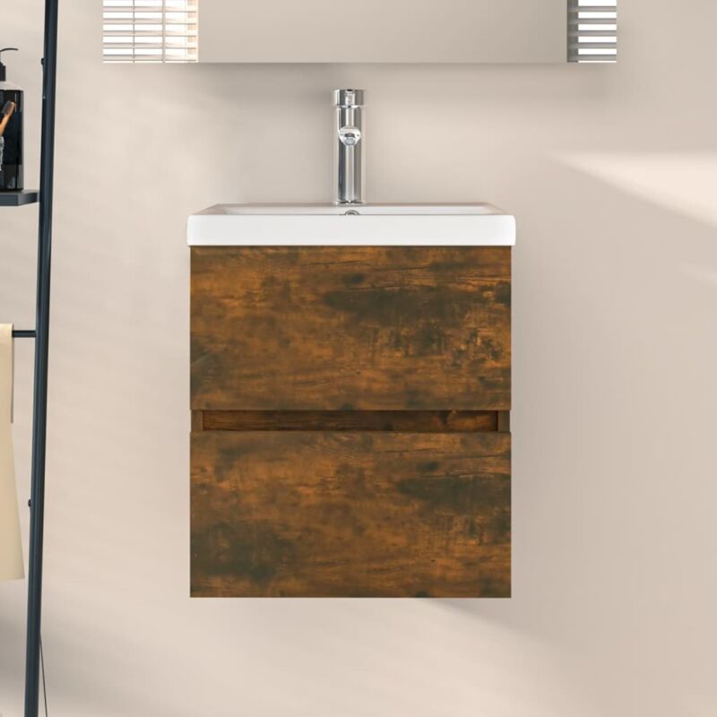 foto del prodotto mobile lavabo rovere fumo 41x38,5x45 cm in legno multistrato vidaxl