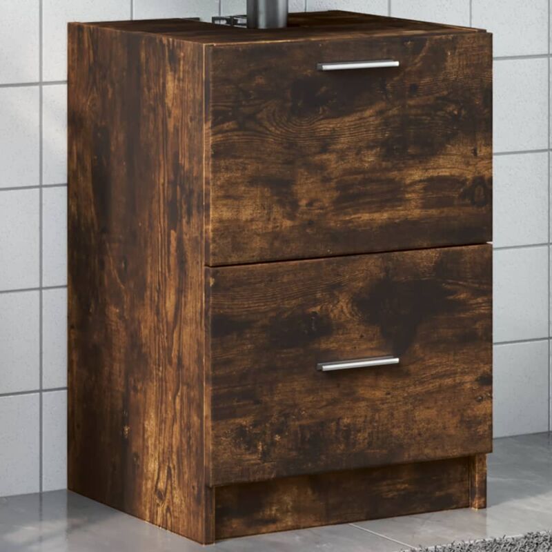 foto del prodotto mobile lavabo rovere fumo 80x33x60 cm in legno multistrato vidaxl