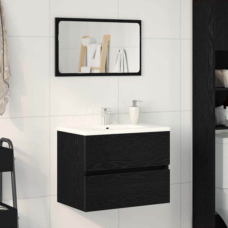 foto del prodotto mobile lavabo rovere nero 60x38,5x45 cm in legno multistrato vidaxl