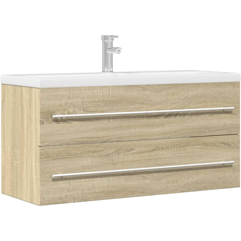 foto del prodotto mobile lavabo rovere sonoma 100x38,5x48 cm in legno multistrato vidaxl