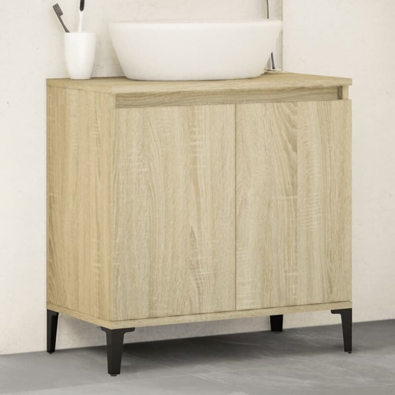 foto del prodotto mobile lavabo rovere sonoma 58x33x60 cm in legno multistrato vidaxl