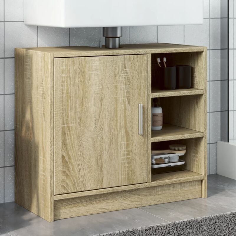 foto del prodotto mobile lavabo rovere sonoma 63x29x55 cm legno multistrato vidaxl