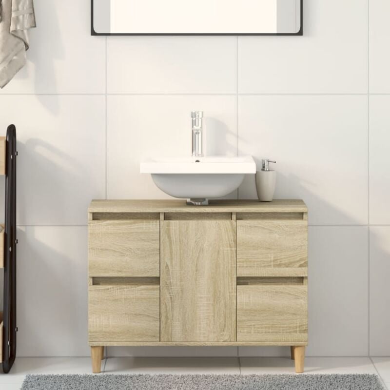 foto del prodotto mobile lavabo rovere sonoma 80x33x60 cm in legno multistrato vidaxl