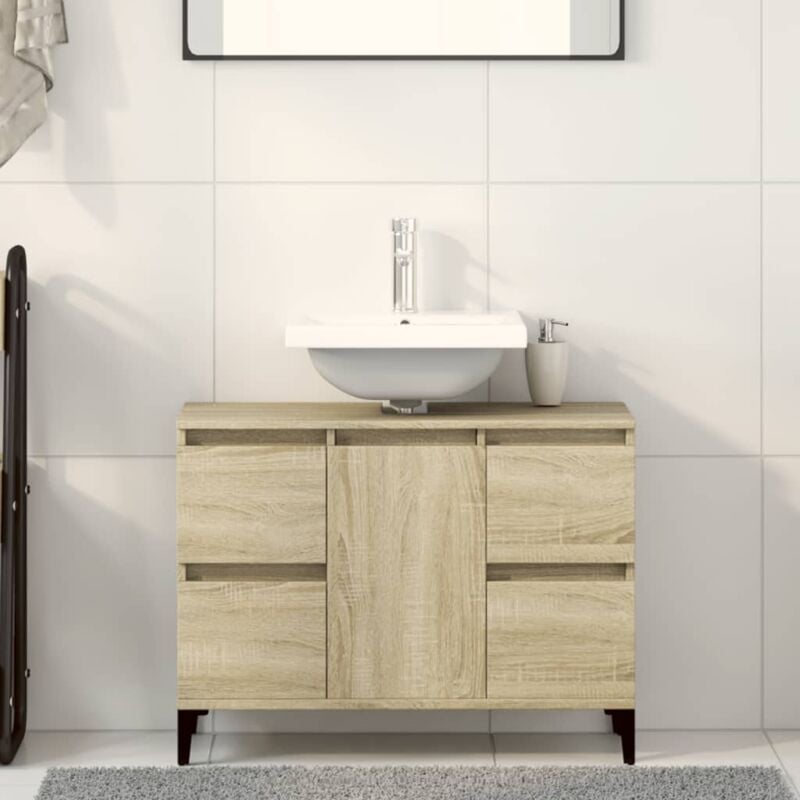foto del prodotto mobile lavabo rovere sonoma 80x33x60 cm in legno multistrato vidaxl