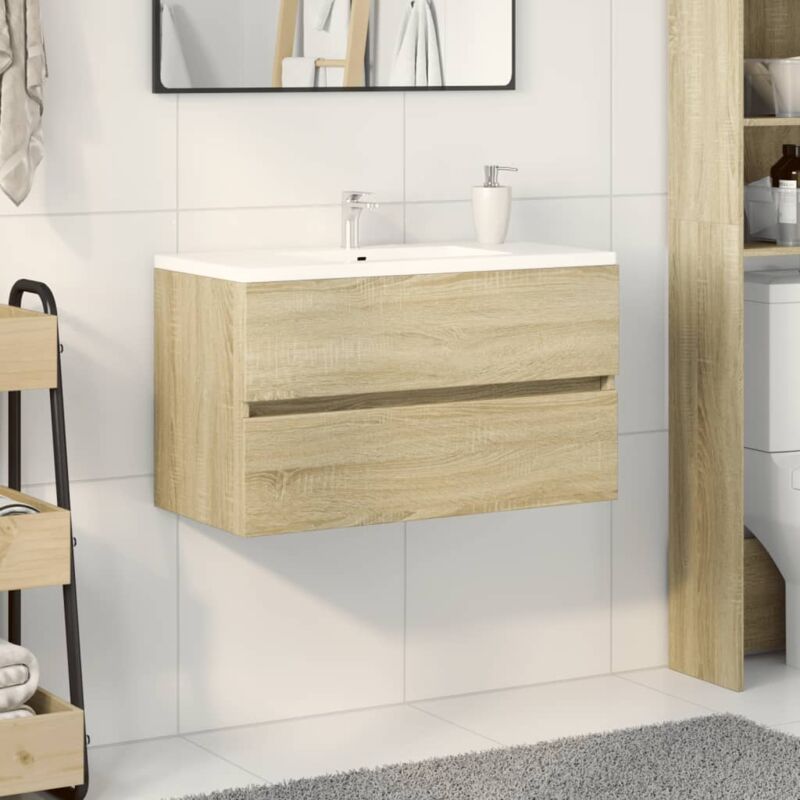 foto del prodotto mobile lavabo rovere sonoma 80x38,5x45 cm in legno multistrato vidaxl
