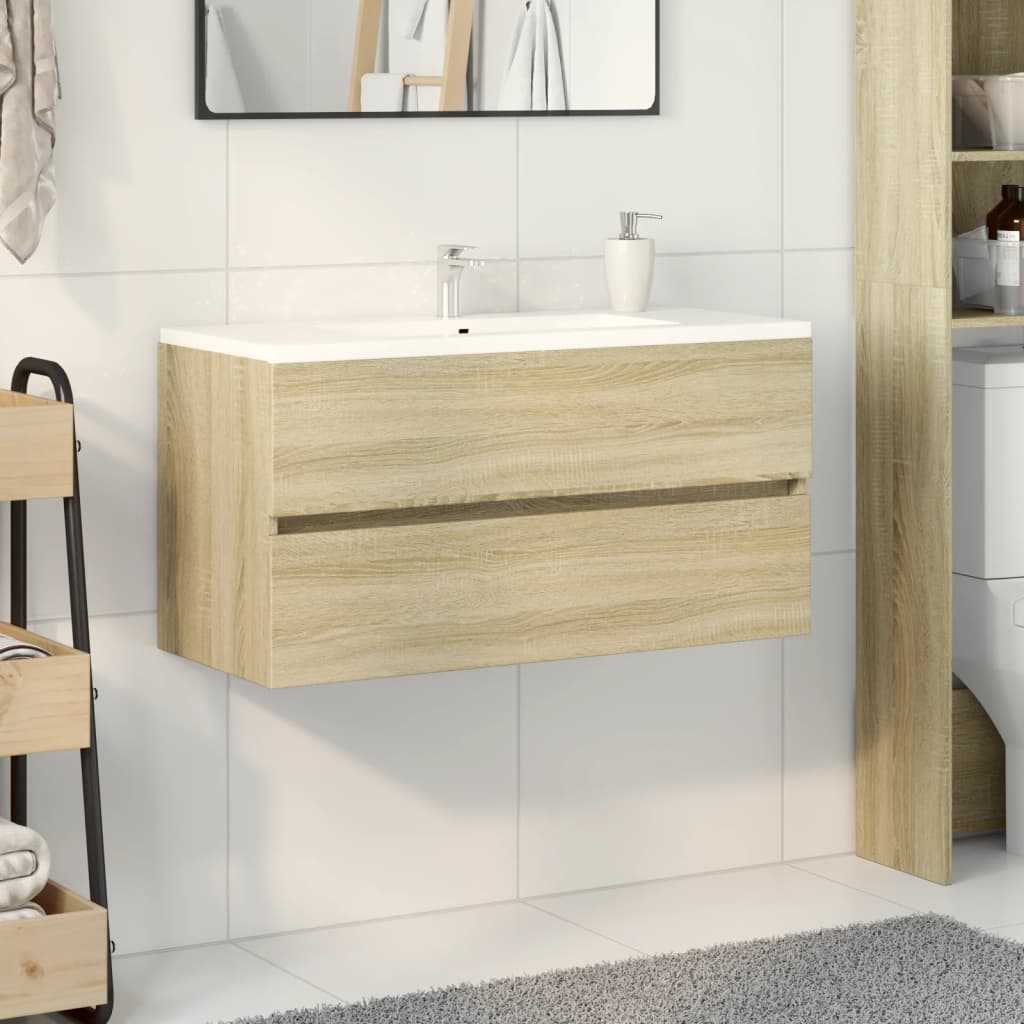 foto del prodotto mobile lavabo rovere sonoma 90x38,5x45 cm in legno multistrato