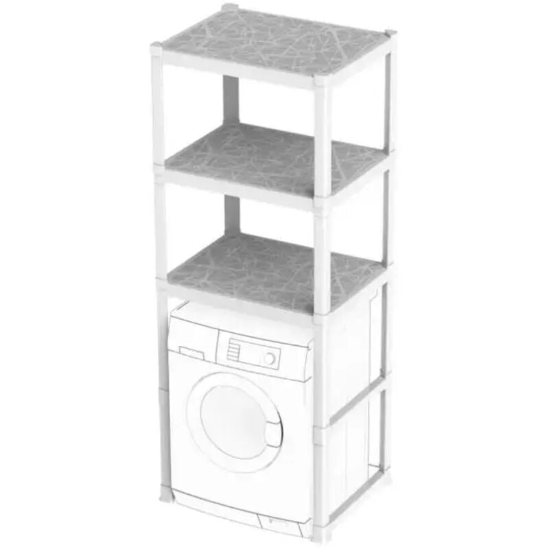 foto del prodotto mobile lavanderia bama organizer in polipropilene bianco 75x60x184 cm