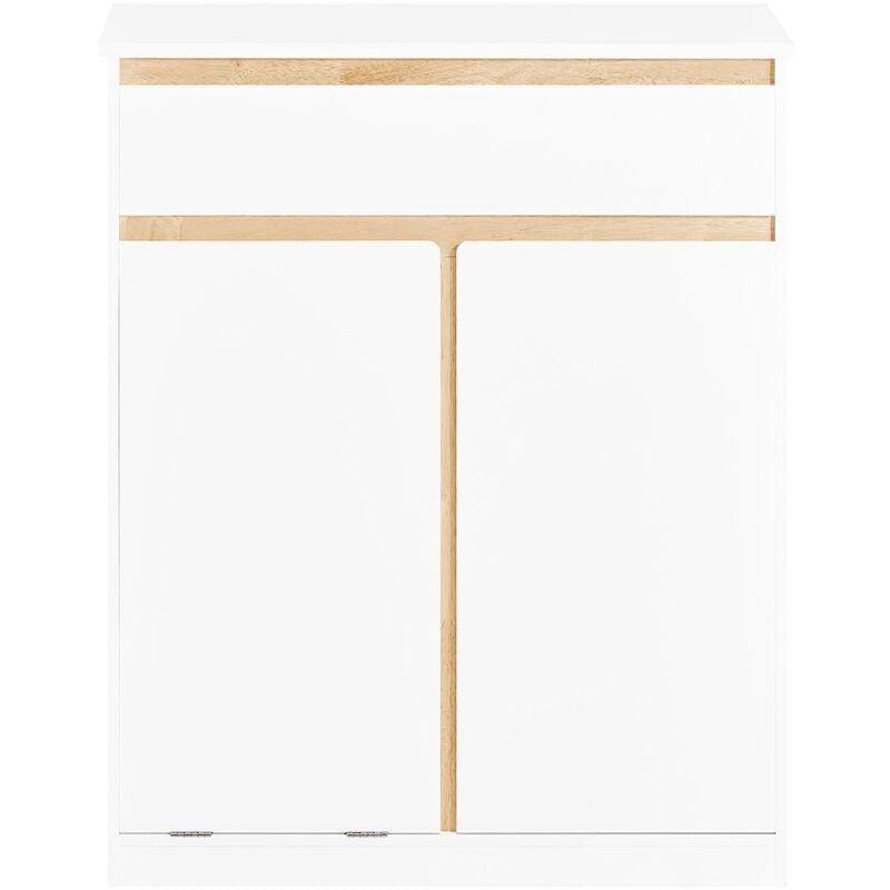 foto del prodotto mobile lavanderia con sacchi portabiancheria pieghevoli cesto portabiancheria mobile da bagno, bianco 71x33x85cm bzr79 w sobuy