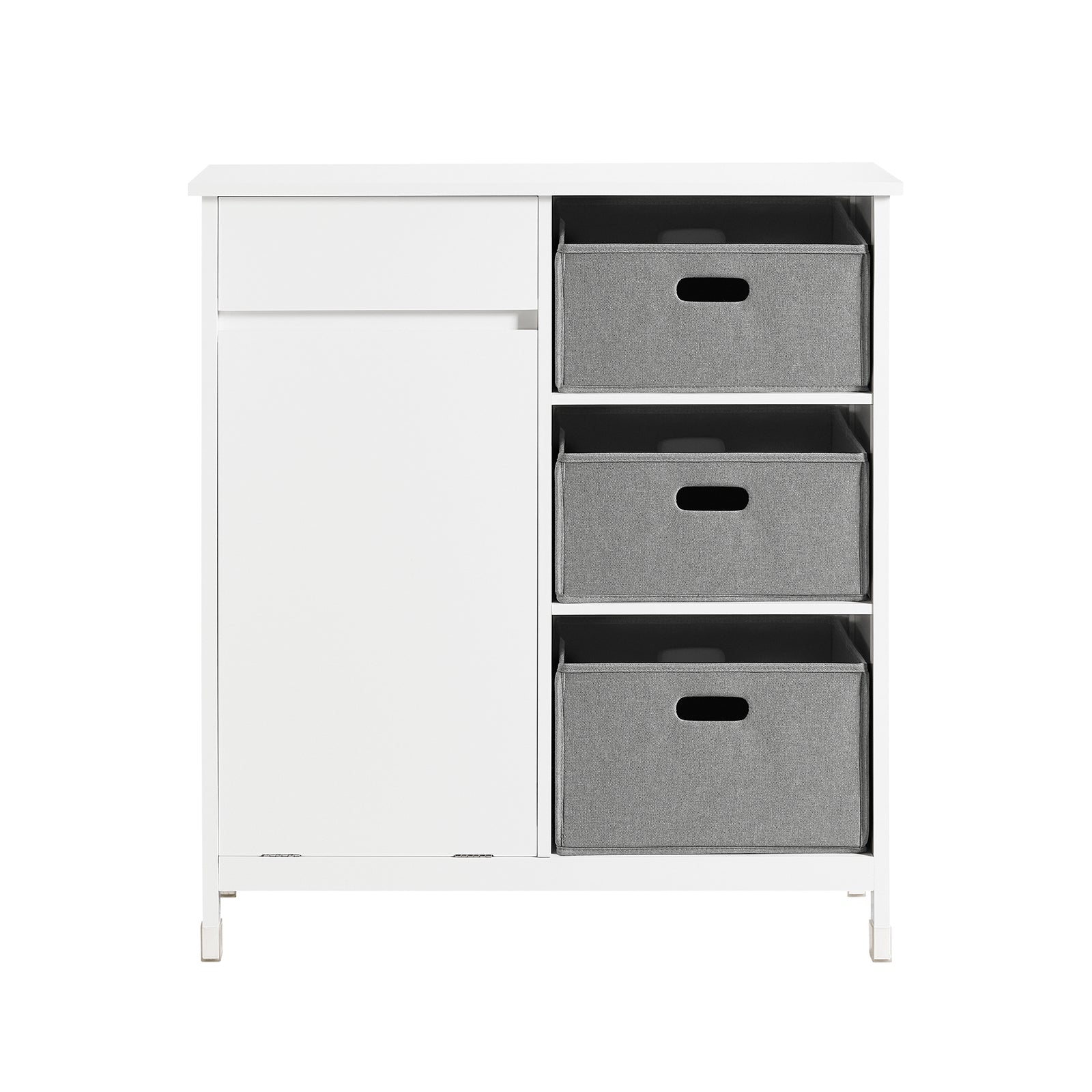 foto del prodotto mobile lavanderia con sacchi portabiancheria pieghevoli mobile da bagno bianco 80x38x91cm bzr77 w sobuy