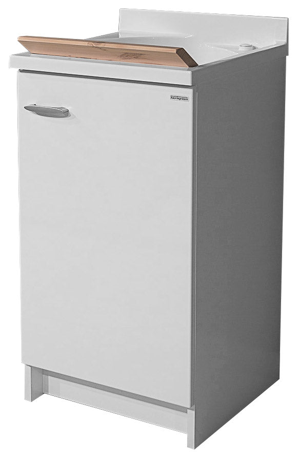 foto del prodotto mobile lavatoio 45x50x85cm anta asse in legno montegrappa marella bianco destra con cesto
