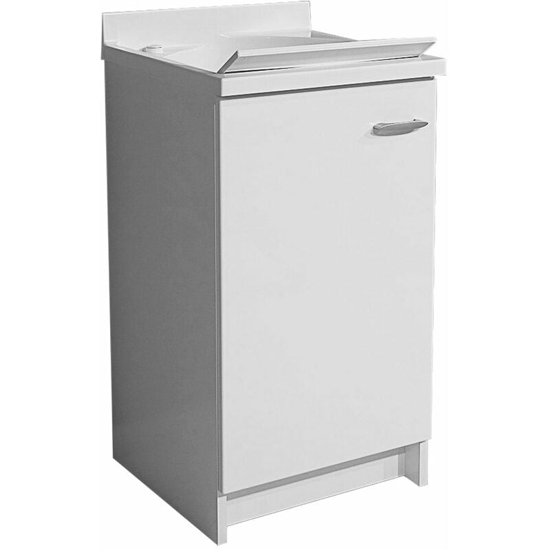 foto del prodotto mobile lavatoio 45x50x85cm anta asse in termoplastico montegrappa marella bianco sinistra