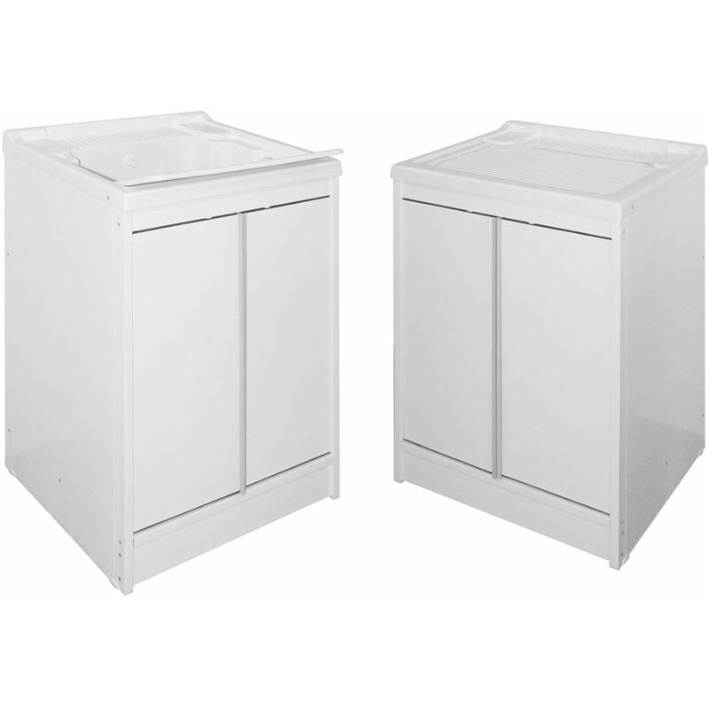 foto del prodotto mobile lavatoio 60x50x84 cm in resina e pvc con piano per lavaggio richiudibile avant