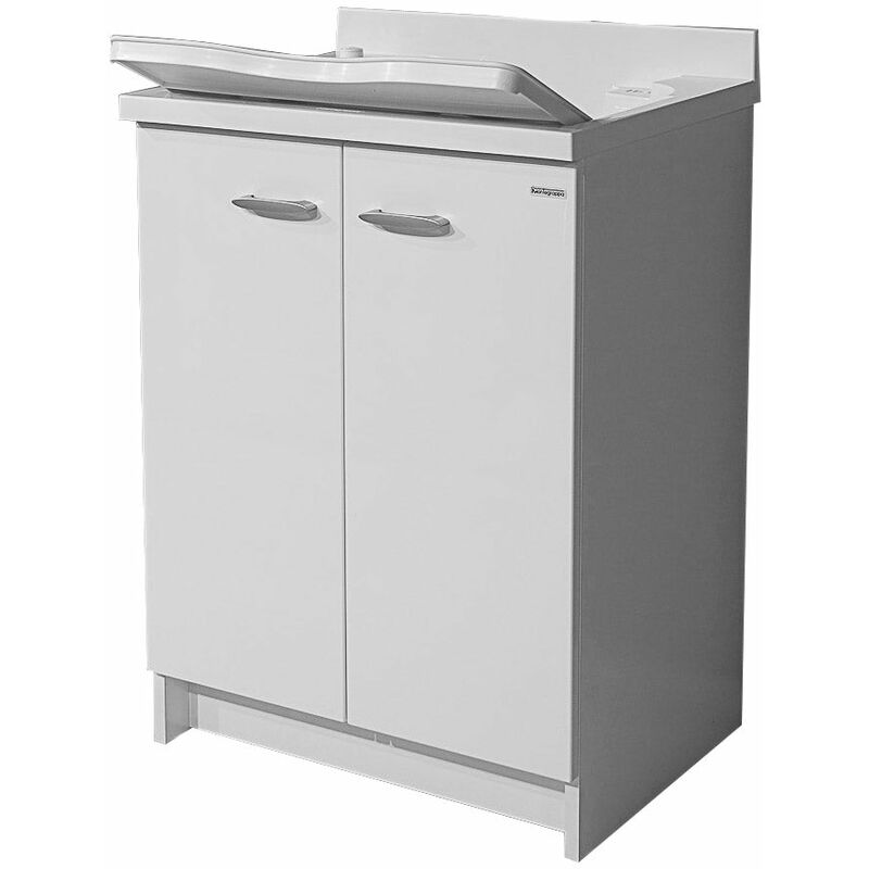foto del prodotto mobile lavatoio 60x50x85cm 2 ante asse in termoplastico montegrappa marella bianco con cesto