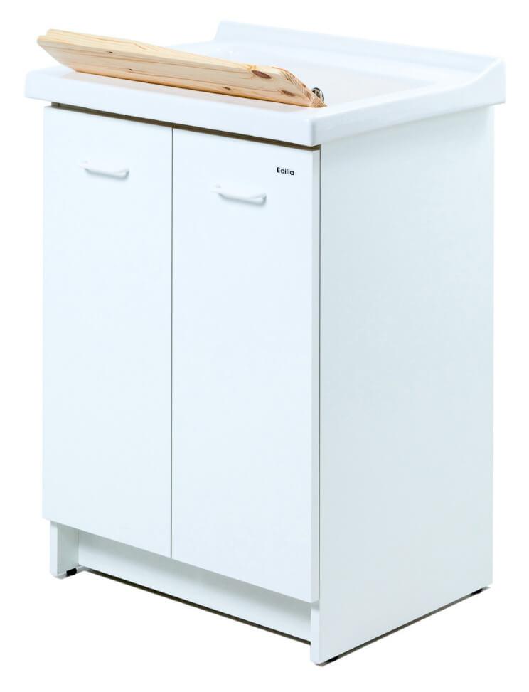 foto del prodotto mobile lavatoio 63x50x87 cm 2 ante asse in legno montegrappa acqua edilla bianco