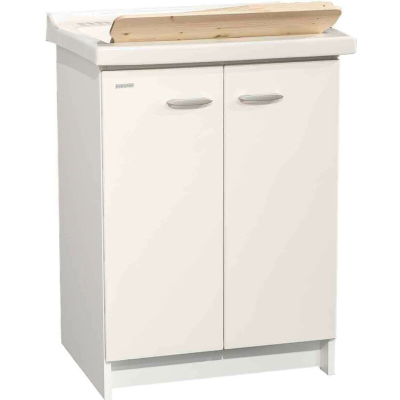 foto del prodotto mobile lavatoio 63x50x87 cm 2 ante asse in legno montegrappa acqua marella bianco lucido