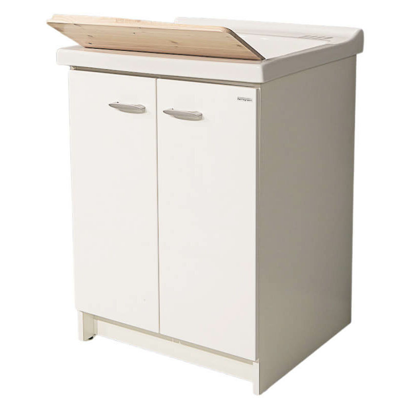 foto del prodotto mobile lavatoio 63x60x87 cm 2 ante asse in legno montegrappa acqua marella bianco lucido
