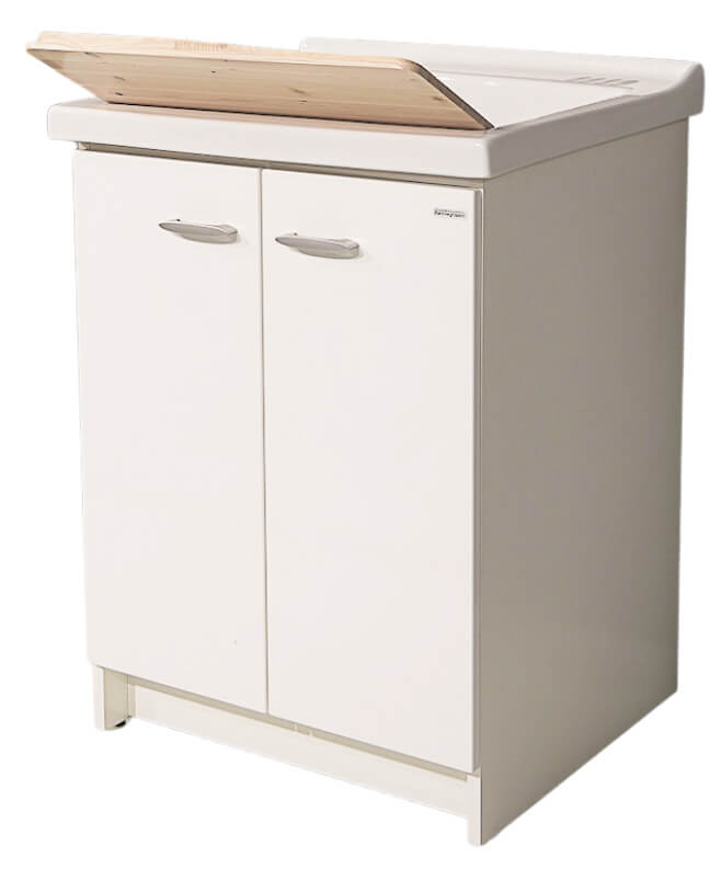 foto del prodotto mobile lavatoio 83x60x87 cm 2 ante asse in legno montegrappa acqua marella bianco lucido