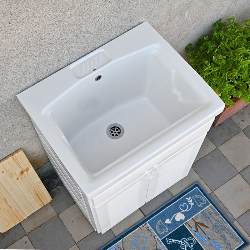 foto del prodotto mobile lavatoio da esterno in ceramica 60x50 nilo plus con sifoneria