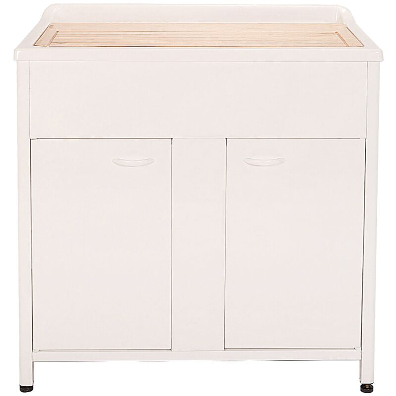 foto del prodotto mobile lavatoio da esterno in polipropilene e alluminio 75x60x83 cm con vasca singola bianco
