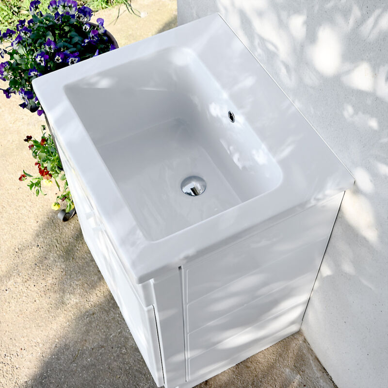 foto del prodotto mobile lavatoio esterno in ceramica york plus 60 x 50 design con foro rubinetto