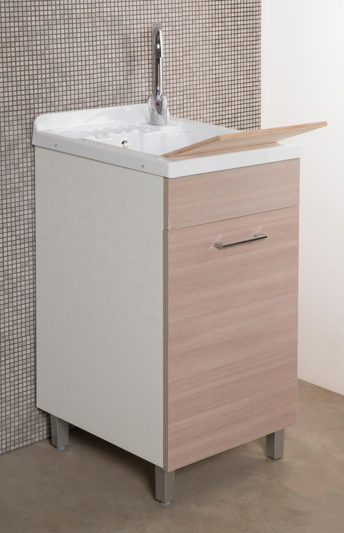 foto del prodotto mobile lavatoio in abs 45x60x89 cm 1 anta ambrosini alyssa beige