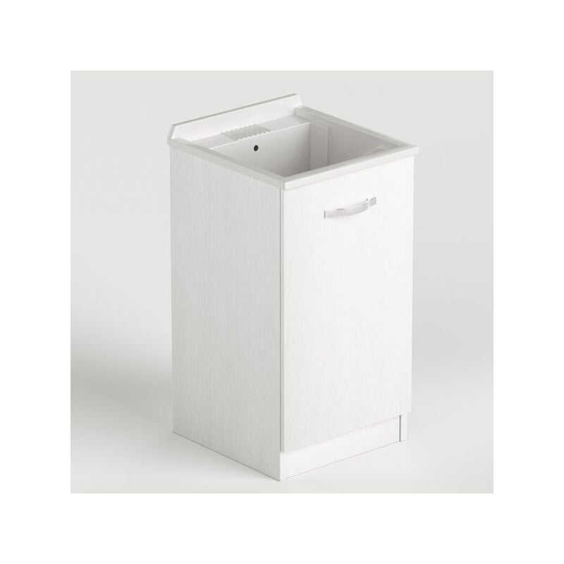foto del prodotto mobile lavatoio in legno 1 anta bianco frassinato.