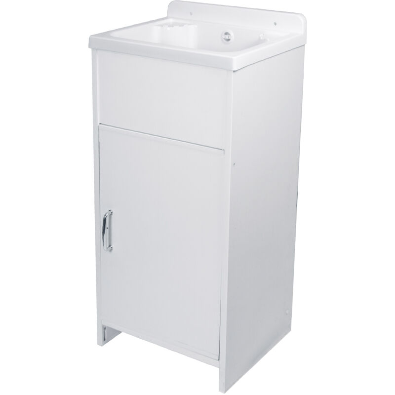 foto del prodotto mobile lavatoio in pvc 42x35x82 cm 1 anta clear bianco