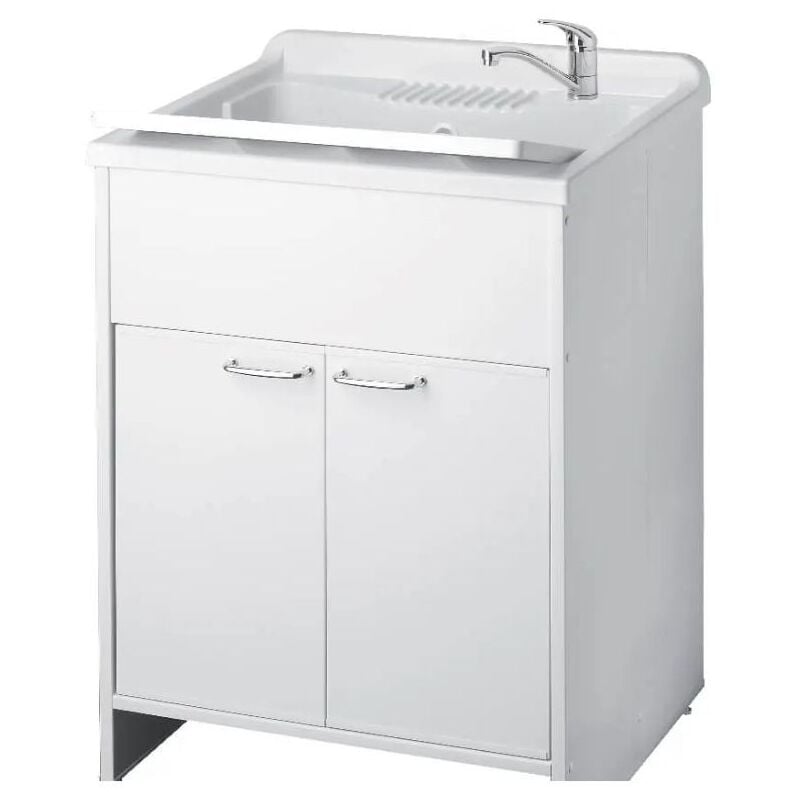 foto del prodotto mobile lavatoio in pvc colore bianco 60x50x85h cm laden
