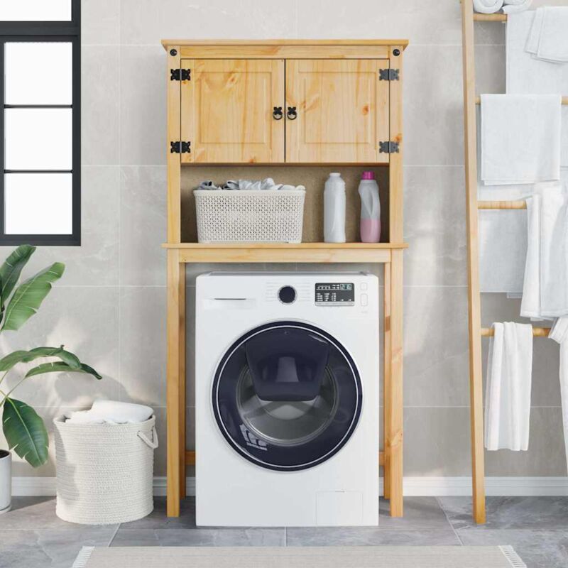 foto del prodotto mobile lavatrice da bagno corona in legno massello di pino vidaxl