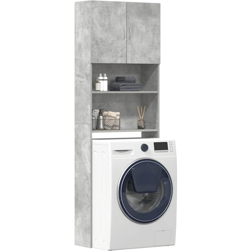 foto del prodotto mobile lavatrice grigio cemento 64x24x190 cm legno multistrato vidaxl