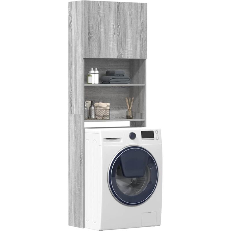 foto del prodotto mobile lavatrice grigio sonoma 64x24x190 cm legno multistrato vidaxl