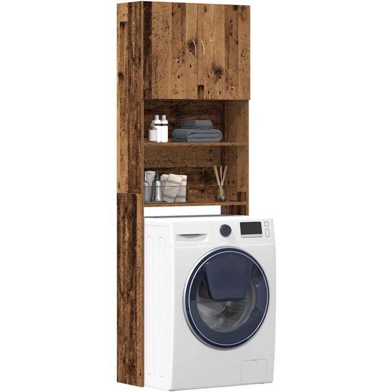 foto del prodotto mobile lavatrice legno antico 64x24x190 cm in legno multistrato vidaxl