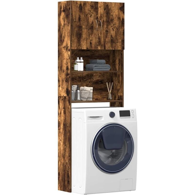 foto del prodotto mobile lavatrice rovere fumo 64x24x190 cm legno multistrato vidaxl