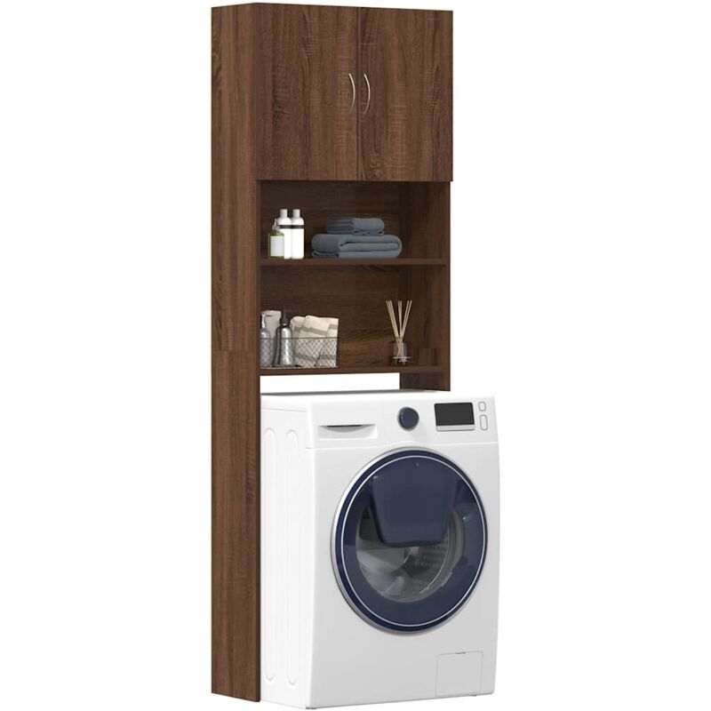 foto del prodotto mobile lavatrice rovere marrone 64x24x190 cm legno multistrato vidaxl