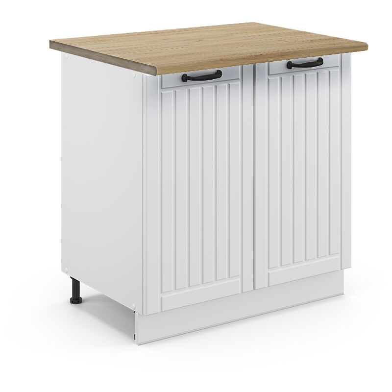 foto del prodotto mobile lavello cucina fame line, bianco casa di campagna, 80 cm con ripiano, pl rovere vicco