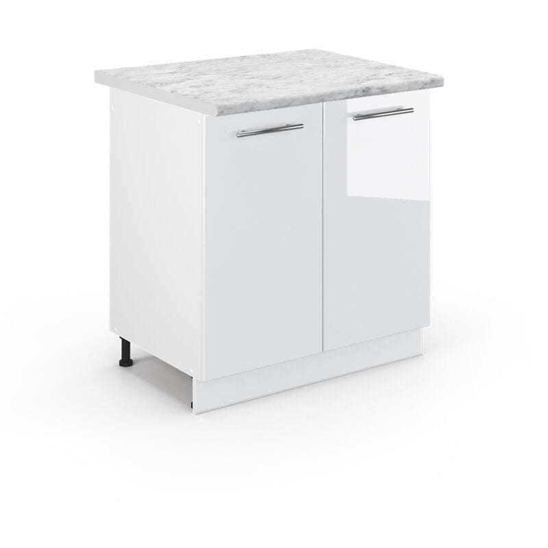 foto del prodotto mobile lavello cucina fame line, bianco lucido, 80 cm , pl marmo vicco