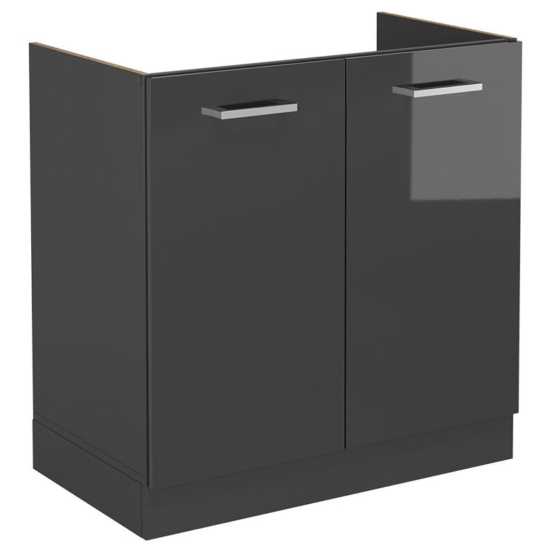 foto del prodotto mobile lavello cucina r line, antracite lucido, 80 cm senza piano di lavoro vicco