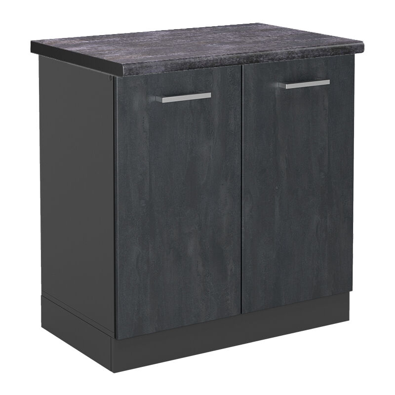foto del prodotto mobile lavello cucina r line, calcestruzzo nero, 80 cm pl antracite, vicco