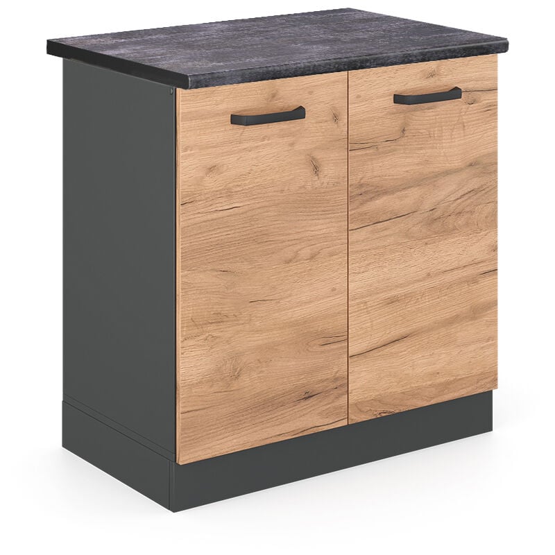 foto del prodotto mobile lavello cucina r line, quercia dorata, 80 cm , pl antracite, vicco