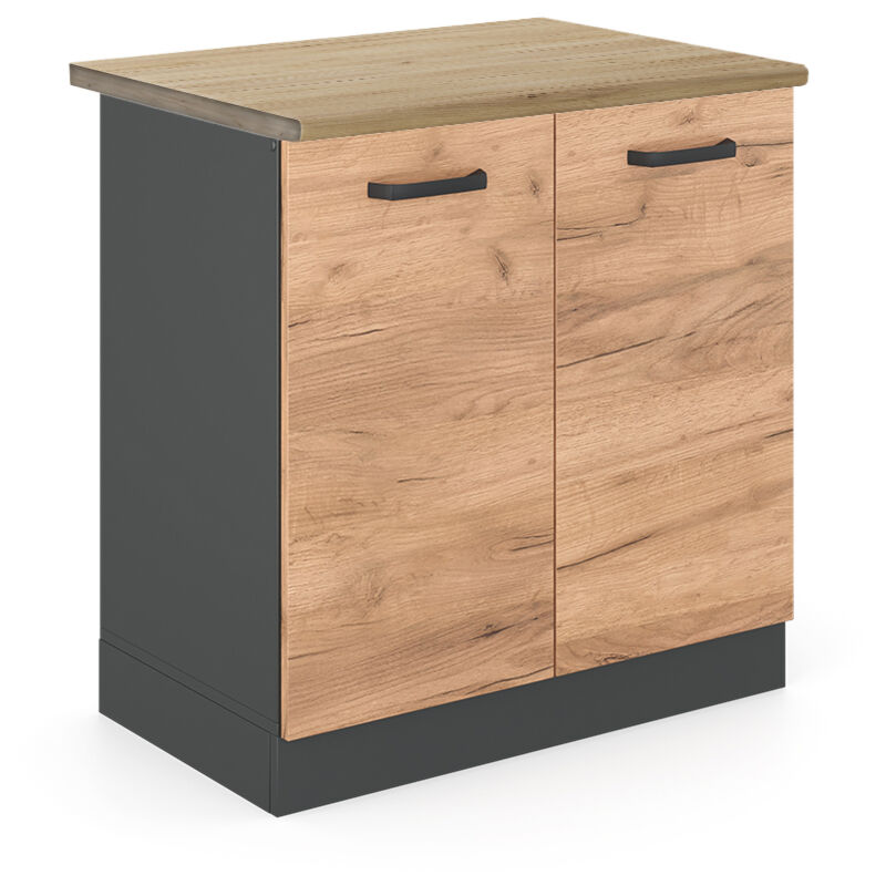 foto del prodotto mobile lavello cucina r line, quercia dorata, 80 cm , pl rovere vicco